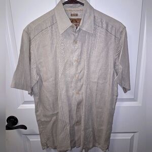 A Bruno Pure Linen short sleeve button-down men's shirt suze medium.